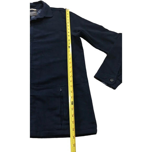 DS Dundee Mens Navy Blue Cotton Jacket Button Down Shirt Pocket 40 Contrast Cuff - Picture 13 of 15